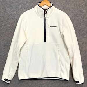 Norrona Polartec Warm2 Fleece Jacket Adult Unisex Large Half Zip Cream Coat
